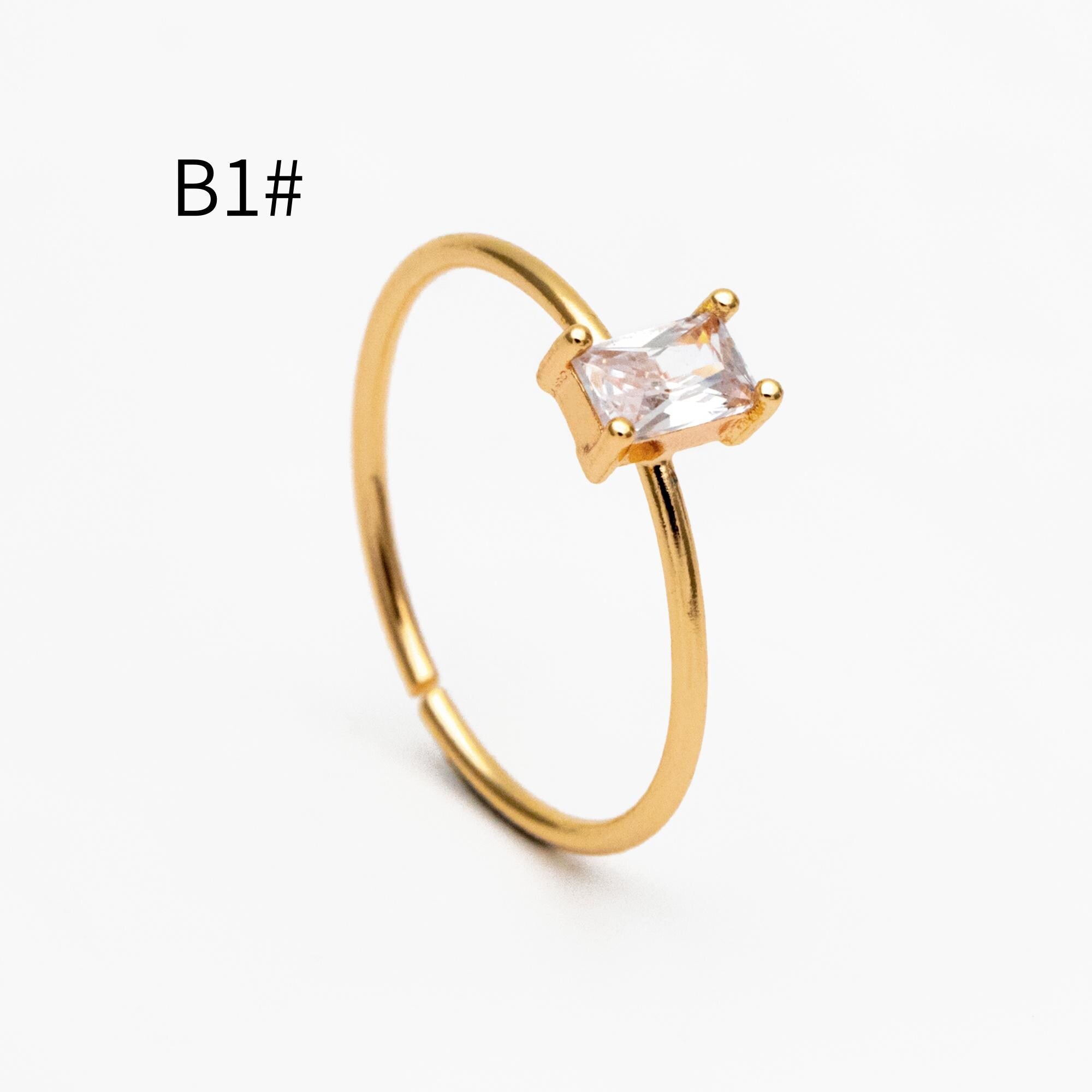 4pcs CZ Pave Gold/ Silver Minimalist Ring, Dainty Ring, Thin Ring, Weeding Ring (#JZ-014)